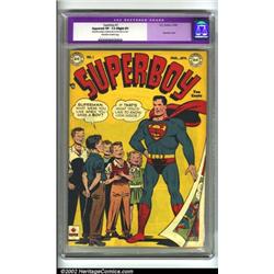 Superboy #1 (DC, 1949) CGC Apparent VF- 7.5 Slight (P) Off-white to white pages. A DC editor's me...