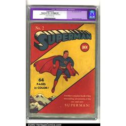 Superman #2 (DC, 1939) CGC Apparent VG+ 4.5 Slight (P) Cream to off-white pages. Here is the seco...