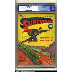 Superman #3 Nova Scotia pedigree (DC, 1940) CGC VF 8.0 Cream to off-white pages. Here is an extre...