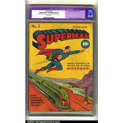 Superman #3 (DC, 1940) CGC Apparent VF+ 8.5 Moderate (P) Off-white pages. Siegel and Shuster brin...