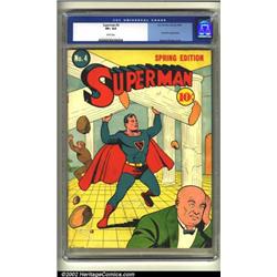 Superman #4 (DC, 1940) CGC VF+ 8.5 White pages. Siegel and Shuster render a dynamic cover of Supe...