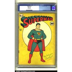 Superman #6 (DC, 1940) CGC FN- 5.5 Off-white pages. Superman assumes a classic pose on the cool c...