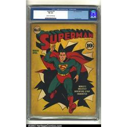 Superman #9 (DC, 1941) CGC FN 6.0 Cream to off-white pages. Superman busts out of this classic Fr...