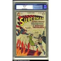 Superman #76 (DC, 1952) CGC FN 6.0 White pages. In this famous crossover issue, Superman and Batm...