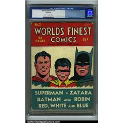 World's Finest Comics #2 (DC, 1941) CGC GD/VG 3.0 Cream to off-white pages. This early squareboun...
