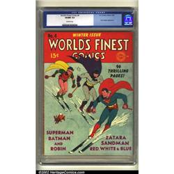 World's Finest Comics #4 (DC, 1941) CGC VF/NM 9.0 Off-white pages. This gigantic book is in incre...