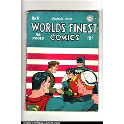World's Finest Comics #6 (DC, 1942) GD/VG Off-white pages. This book has a really cool cover from...
