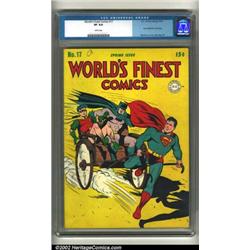 World's Finest Comics #17 (DC, 1945) CGC VF 8.0 White pages. This issue features the last of the...