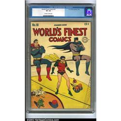 World's Finest Comics #18 (DC, 1945) CGC VF+ 8.5 Off-white to white pages. Superman, Batman and R...
