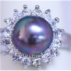 BLACK PEARL AND CZ RING