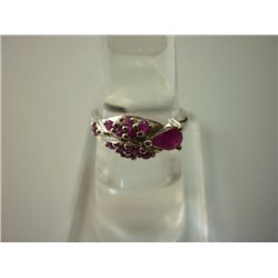 13.25 CTW RUBY RING .925 STERLING SILVER