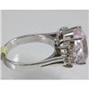 Image 2 : Genuine  6.64 ctw  Pink Kunzite Ring  14KT White Gold