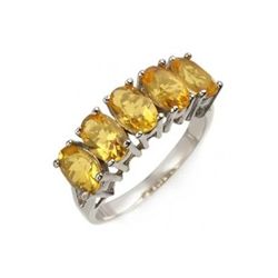 Genuine 2.30 ctw Citrine Ring 10K White Gold