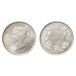 A GEM MINT STATE-65 1871-H TWENTY-FIVE CENTS.