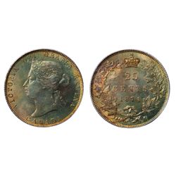 A GEM MINT STATE-66 1874-H TWENTY-FIVE CENTS.