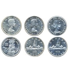 Lot of three (3) brilliant dollars.