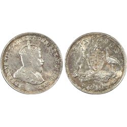 1910 Sixpence MS62