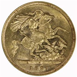 1897 S Half Sovereign - KM12 - NGC AU58