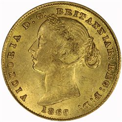 1866 Sydney Mint Sovereign - KM4 NGC - MS63