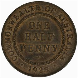 1928 Halfpenny - KM22 - NGC MS64RB