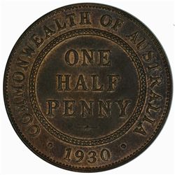 1930 Halfpenny - KM22 - NGC MS63BN