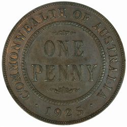 1925 Penny - KM23 - NGC AU55BN