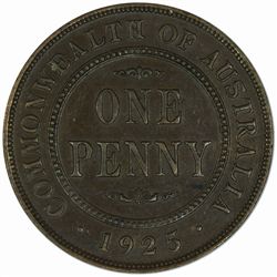 1925 Penny - KM23 - NGC AU58BN