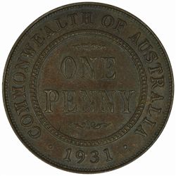 1931 Penny- Indian Obv Die,Aligned 1 Rev - NGC MS62BN