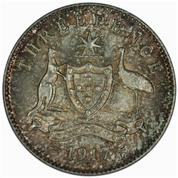 1917 Threepence - KM24 - NGC MS65