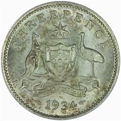 1934 Threepence - KM24 - NGC MS65