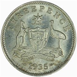 1935 Threepence - KM24 - NGC MS65