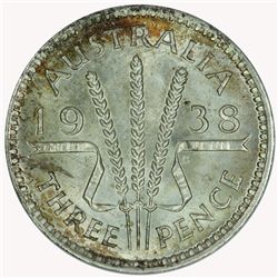 1938 Threepence - KM37 - NGC MS65