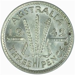 1942 S Threepence - KM37 - NGC MS63