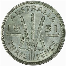 1951 Threepence - KM44 - NGC MS65