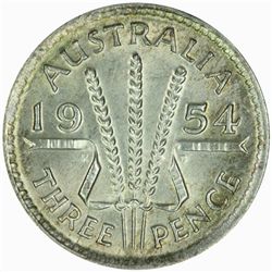 1954 Threepence - KM51 - NGC MS64