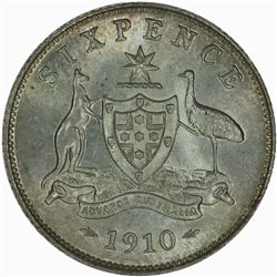 1910 Sixpence - KM19 - NGC MS63