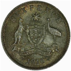 1910 Sixpence - KM19 - NGC MS63