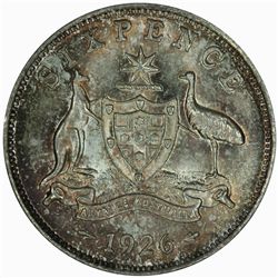1926 Sixpence - KM25 - NGC MS67