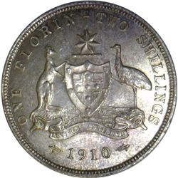 1910 Florin - KM21 - NGC MS64