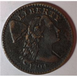 1794 CAPPED LIBERTY LARGE CENT SHARP VF/XF  CLOSE TO XF LIGHTLY GRANULAR SURFACE