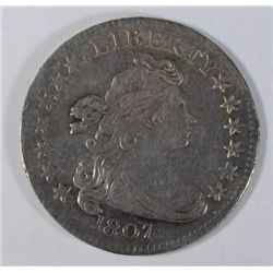 1807 BUST DIME MS60 ORIGINAL, NICE LUSTRE + COLOR! RARE!