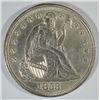 Image 1 : 1853 SEATED LIBERTY DOLLAR CH BU OLD LIGHT CLEANING