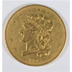1834 $5.00 GOLD RARE CROSSLET 4 VARIETY, NICE, XF, TRY TO FIND THIS!