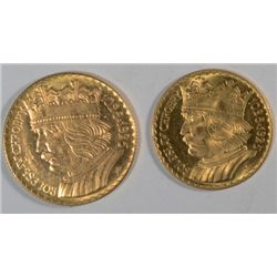 2 POLISH GOLD COINS 1925 10 ZLOTYCH, & 20 ZLOTYCH BOTH GEM BU