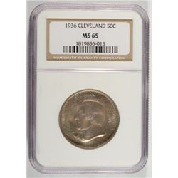 1936 CLEVELAND COMMEMORATIVE HALF DOLLAR NGC MS-65