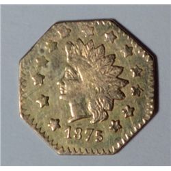 1875 $1 CALIFORNIA GOLD  BG1127 XF MINOR DAMAGE