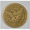 Image 2 : 1852 $2.5 GOLD LIBERTY VG/FINE MINOR RIM NICK