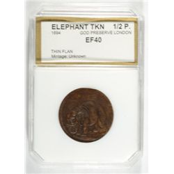 1694 ELEPHANT TOKEN GOD PRESERVE LONDON VERY RARE PCI EF-40
