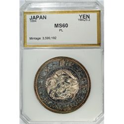 1884 JAPAN YEN PCI MS-60 PL