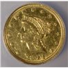Image 2 : 1844-C $2.5O GOLD LIBERTY NCS AU DETAILS DAMAGED